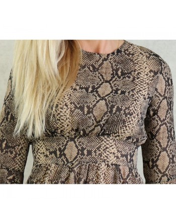 Robe longue légère et fluide avec motifs python pour femme 