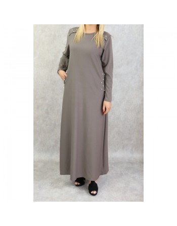 Robe longue perlée pour femme - Marque Amelis Paris (Plusieurs couleurs disponibles) 