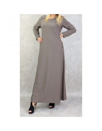 Robe longue perlée pour femme - Marque Amelis Paris (Plusieurs couleurs disponibles) 