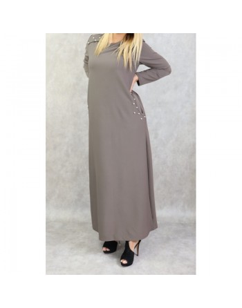 Robe longue perlée pour femme - Marque Amelis Paris (Plusieurs couleurs disponibles) 