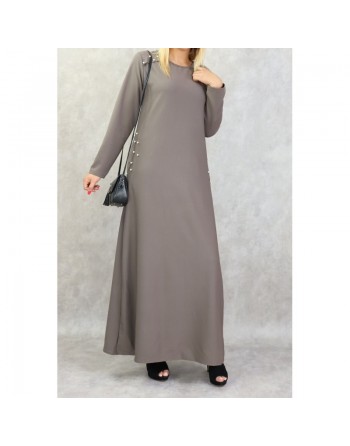 Robe longue perlée pour femme - Marque Amelis Paris (Plusieurs couleurs disponibles) 