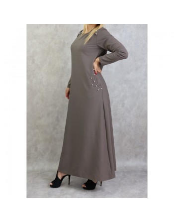 Robe longue perlée pour femme - Marque Amelis Paris (Plusieurs couleurs disponibles) 