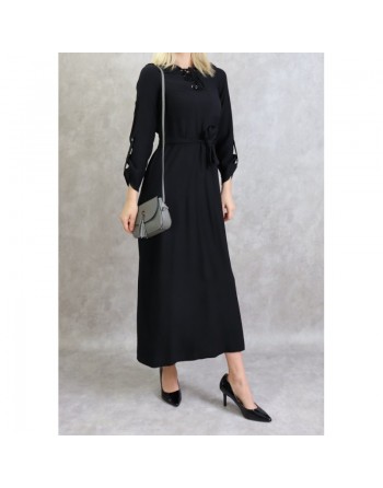 Robe longue mi-saison casual pour femme - Couleur noire 