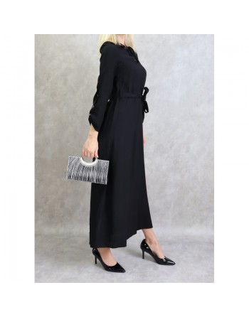 Robe longue mi-saison casual pour femme - Couleur noire 