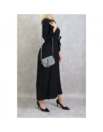 Robe longue mi-saison casual pour femme - Couleur noire 