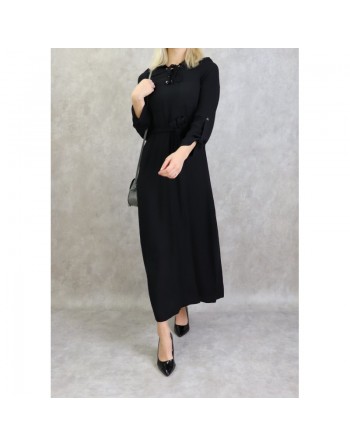 Robe longue mi-saison casual pour femme - Couleur noire 