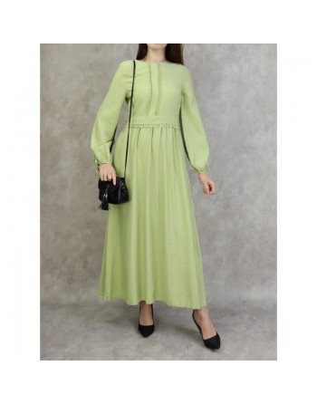 Robe longue classique et élégante pour femme - Couleur Vert pistache 
