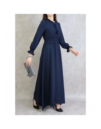 Robe maxi-longue (Tenue Casual et moderne pour femme) - Couleur Bleu marine 