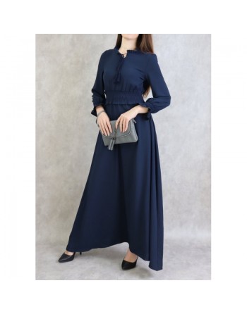 Robe maxi-longue (Tenue Casual et moderne pour femme) - Couleur Bleu marine 