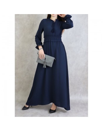 Robe maxi-longue (Tenue Casual et moderne pour femme) - Couleur Bleu marine 
