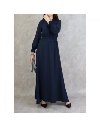 Robe maxi-longue (Tenue Casual et moderne pour femme) - Couleur Bleu marine 