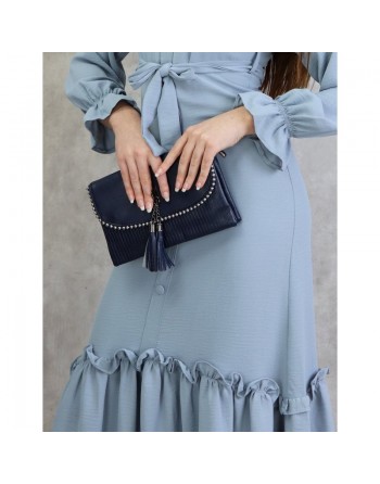 Robe longue à volants pour femme (Vetement Turque Paris) - Couleur Gris clair 