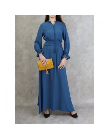 Robe maxi-longue (Tenue Casual et moderne pour femme) - Couleur Bleu 