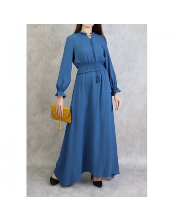 Robe maxi-longue (Tenue Casual et moderne pour femme) - Couleur Bleu 