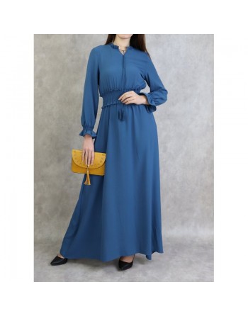 Robe maxi-longue (Tenue Casual et moderne pour femme) - Couleur Bleu 
