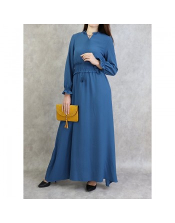 Robe maxi-longue (Tenue Casual et moderne pour femme) - Couleur Bleu 