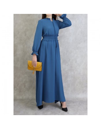 Robe maxi-longue (Tenue Casual et moderne pour femme) - Couleur Bleu 