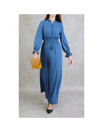 Robe maxi-longue (Tenue Casual et moderne pour femme) - Couleur Bleu 