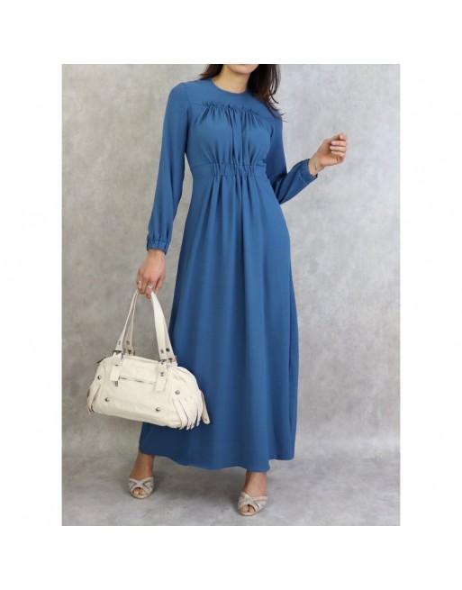 Robe longue couleur unie Bleu Robe longue couleur unie Bleu