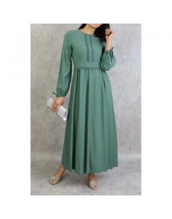 Robe longue classique et élégante pour femme - Couleur Vert céladon 