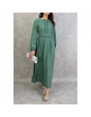 Robe longue classique et élégante pour femme - Couleur Vert céladon 
