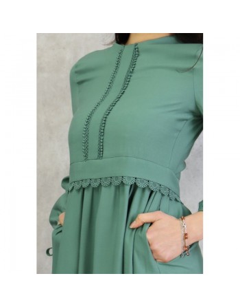 Robe longue classique et élégante pour femme - Couleur Vert céladon 