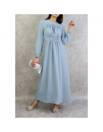 Robe longue couleur unie Bleu clair 