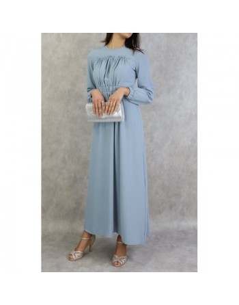 Robe longue couleur unie Bleu clair 