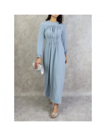 Robe longue couleur unie Bleu clair 