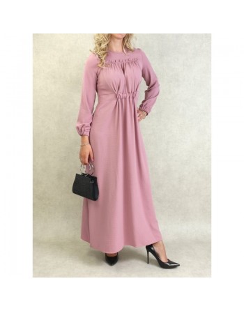 Robe longue couleur unie Rose 