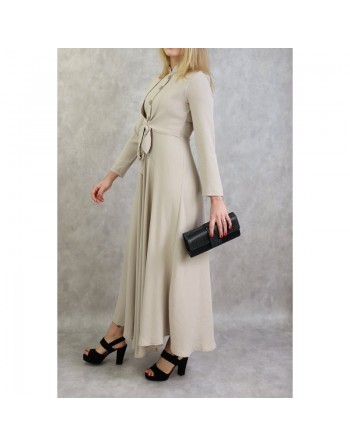 Robe longue style boléro pour femme - Couleur beige 