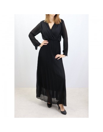 Robe longue cache-coeur plissée avec doublure (Plusieurs couleurs disponibles) 