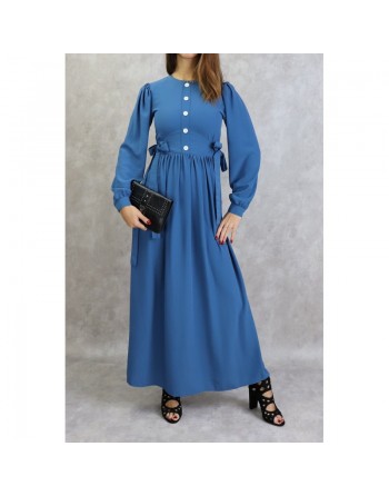 Robe longue habillée pour femme - Couleur bleu 