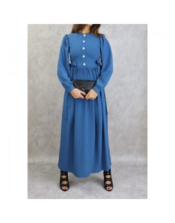 Robe longue habillée pour femme - Couleur bleu 