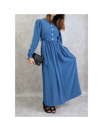 Robe longue habillée pour femme - Couleur bleu 