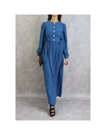 Robe longue habillée pour femme - Couleur bleu 