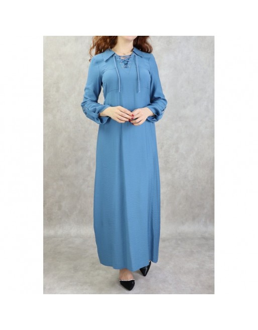 Robe longue mi-saison casual pour femme - Couleur bleue Robe longue mi-saison casual pour femme - Couleur bleue