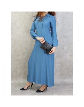 Robe longue mi-saison casual pour femme - Couleur bleue 
