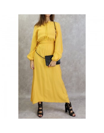 Robe longue féminine fluide pour femme - Couleur jaune 