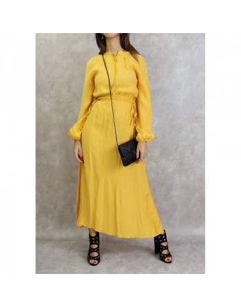 Robe longue féminine fluide pour femme - Couleur jaune 