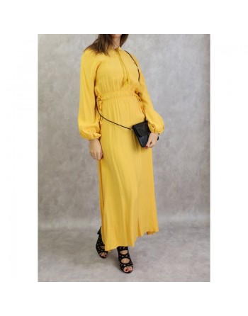 Robe longue féminine fluide pour femme - Couleur jaune 