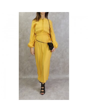 Robe longue féminine fluide pour femme - Couleur jaune 