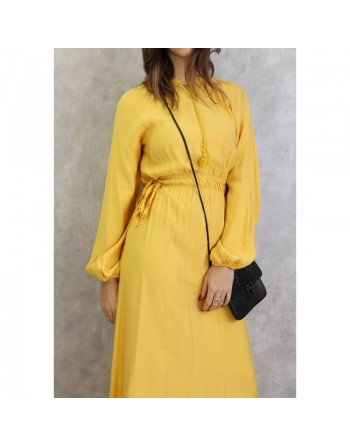 Robe longue féminine fluide pour femme - Couleur jaune 