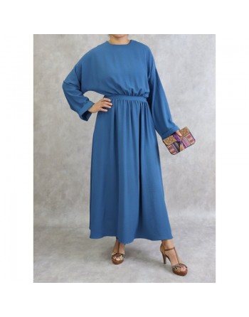 Robe longue et ample - Couleur Bleu acier 