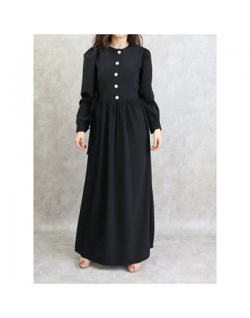 Robe longue style classique pour femme - Couleur noire 