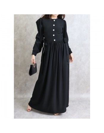 Robe longue style classique pour femme - Couleur noire 