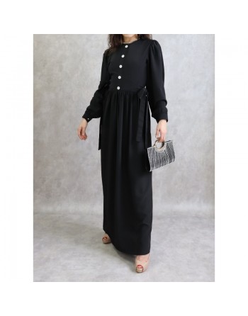 Robe longue style classique pour femme - Couleur noire 