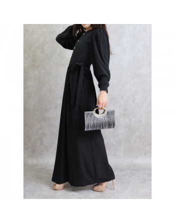 Robe longue style classique pour femme - Couleur noire 