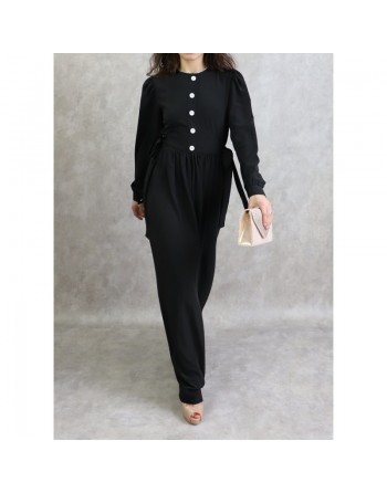 Robe longue style classique pour femme - Couleur noire 