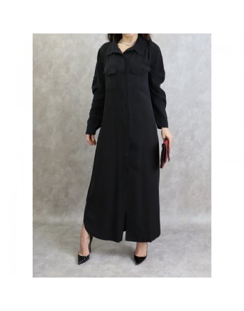 Robe chemise longue de couleur noire 
